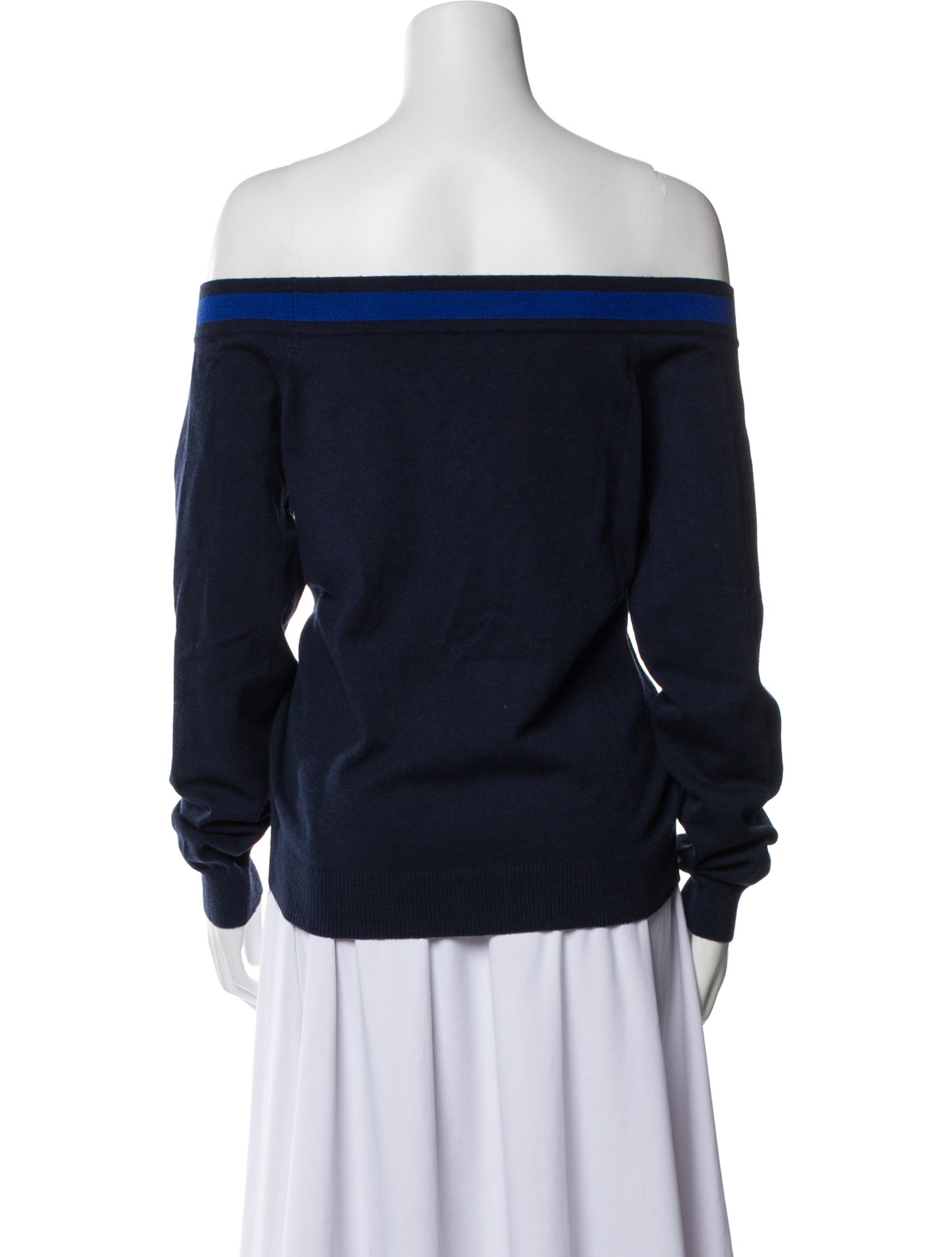 L'Agence Striped Off-The-Shoulder Sweater